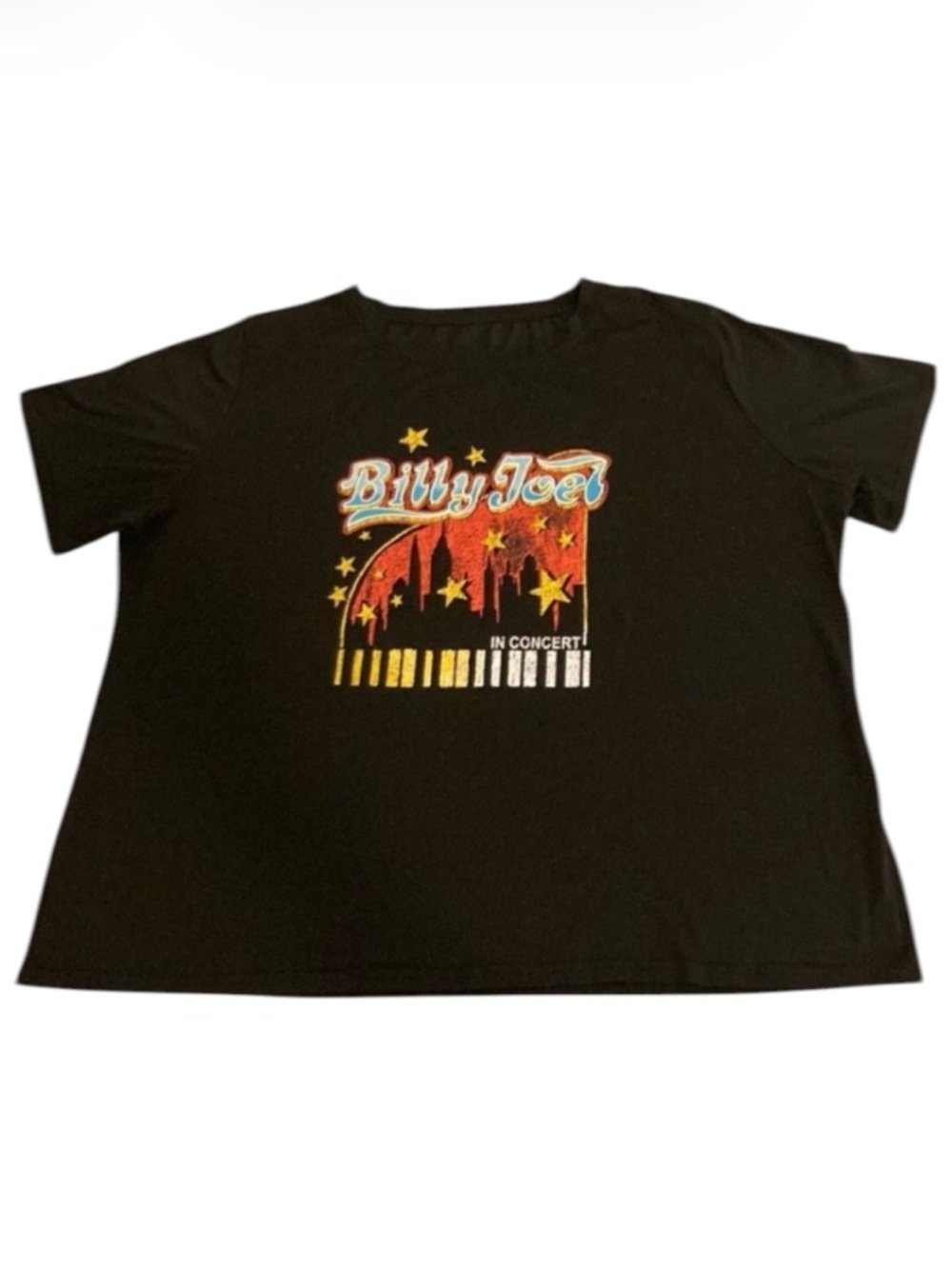 Vintage Billy Joel Concert T-shirt 4XL Black with Skyline